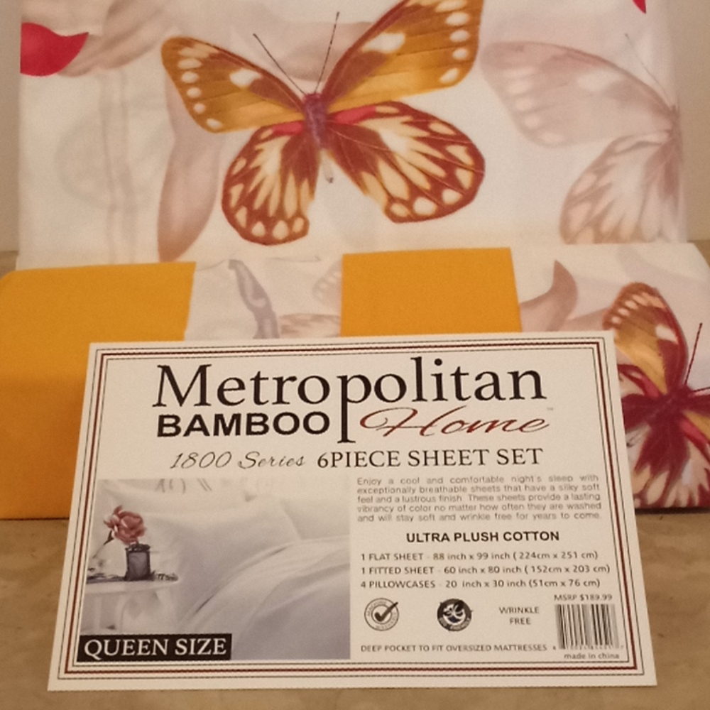 Metropolitan Bamboo Tropical Butterfly Queen Sh… - Picture 8 of 12